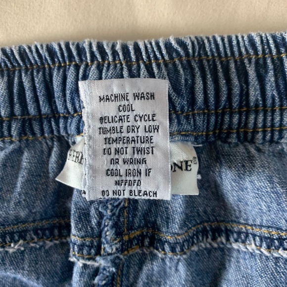 Rebecca Malone Size PXL 100% Cotton Blue Jean Denim Pull-Up Capri Pants - Picture 8 of 8